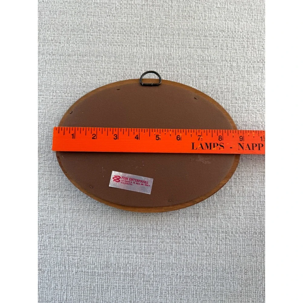 Vintage Fish Enterprises Christian Wood Oval Wall Plaque 
